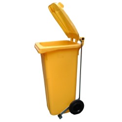 Cubo basura amarillo 80 lts con pedal